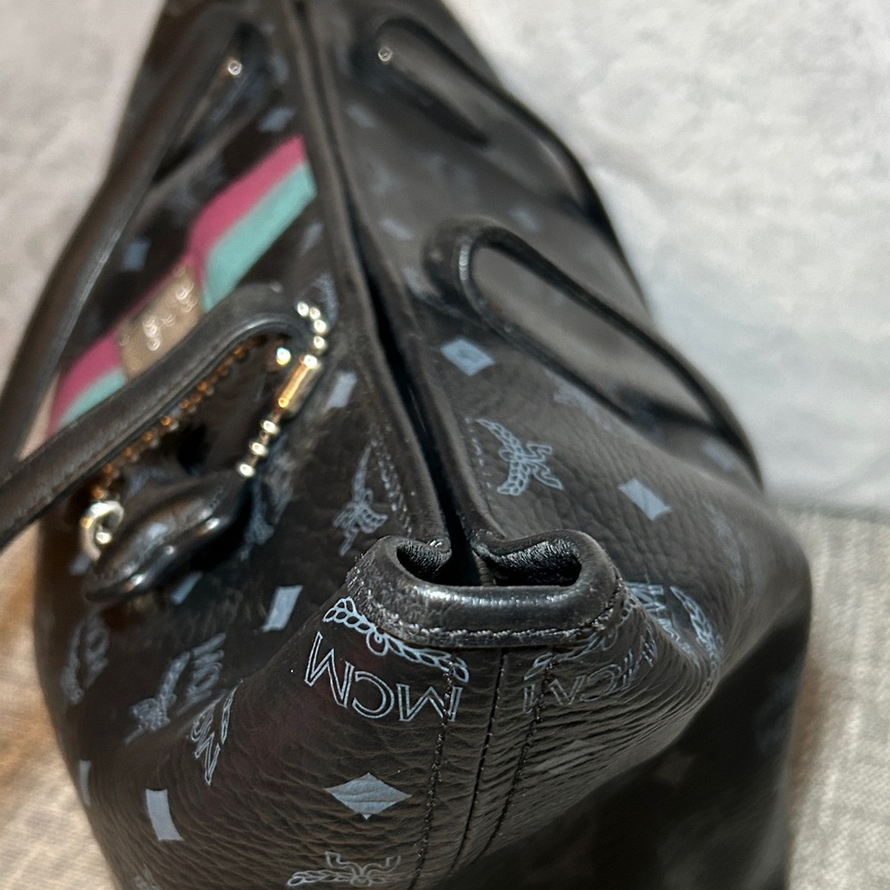 369. MCM Visetos Dog Bone Shopper Tote - Picture 7 of 12